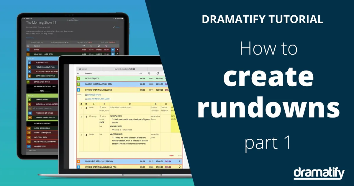 How to Create Rundowns for Broadcast and Streaming the Easy Way - part 1