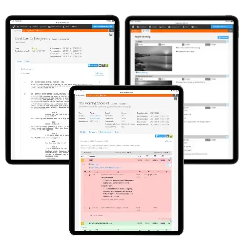 Children's TV show production with three script formats, part of a connected kids TV production workflow in one system