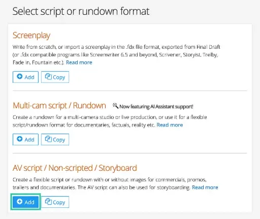 Add AV script