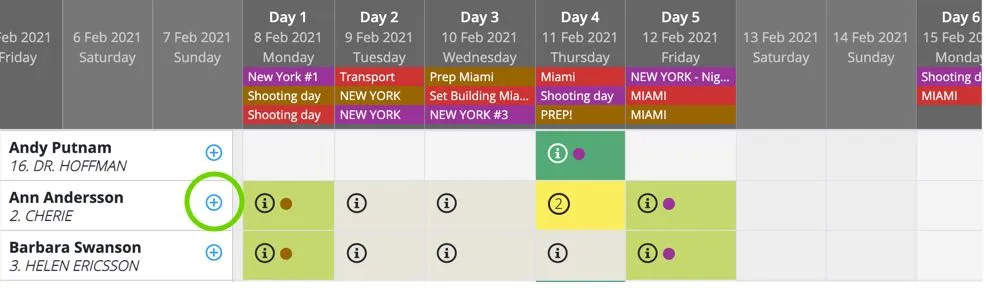 Add cast booking per cast member