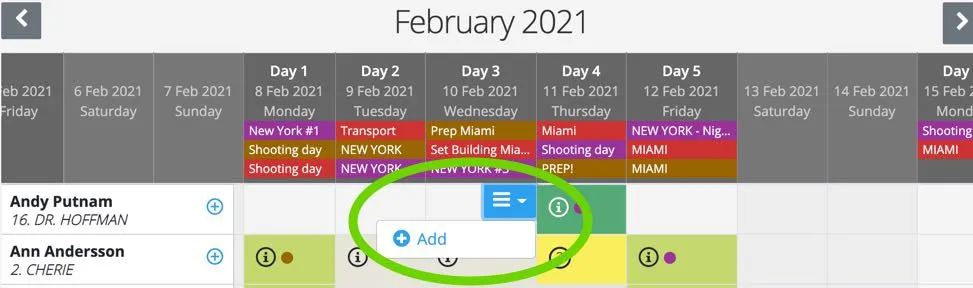 Add cast booking