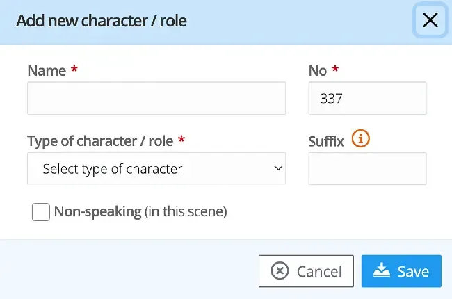 Add new character to breakdown