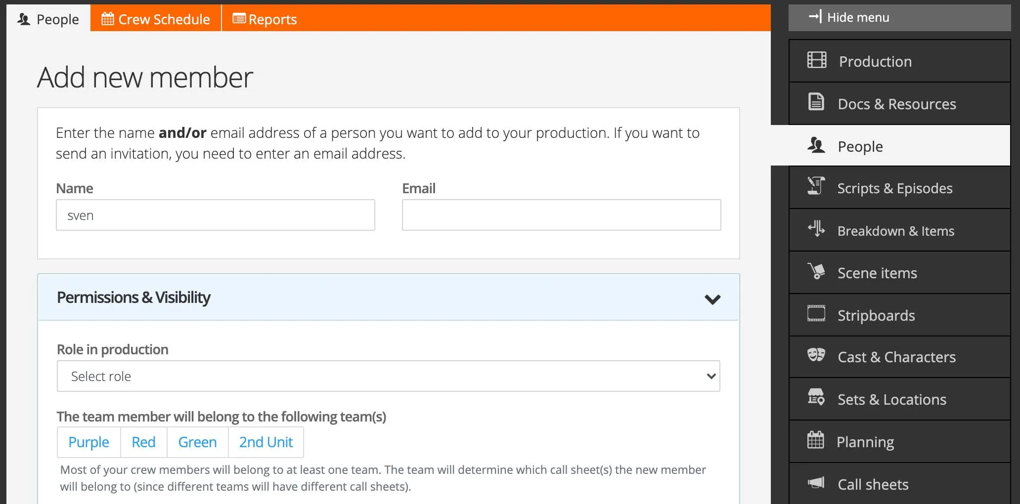 Adding a new member to Dramatify with a new profile