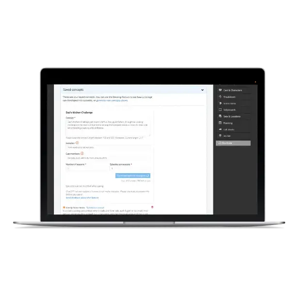 AI episode synopsis generator view within AI TV show development software