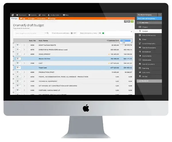 Multi-currency budgeting in Dramatify