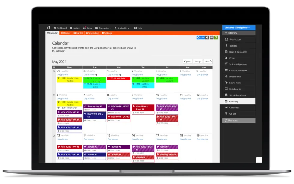 Production Calendar