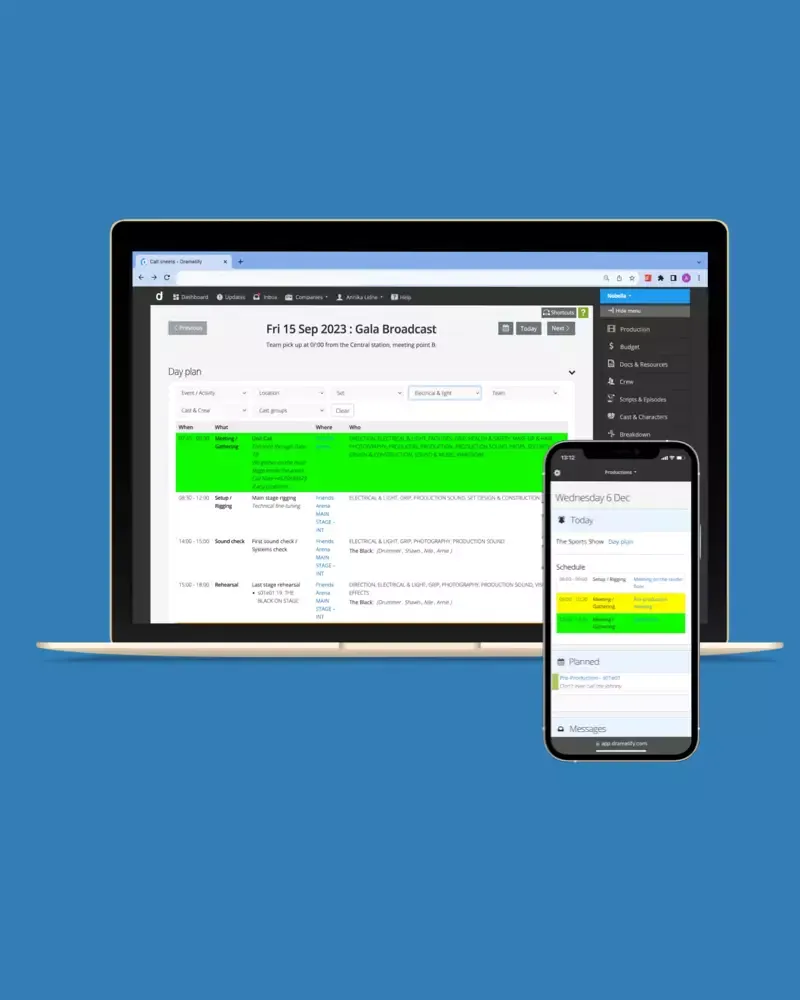 Day planner — the show planner