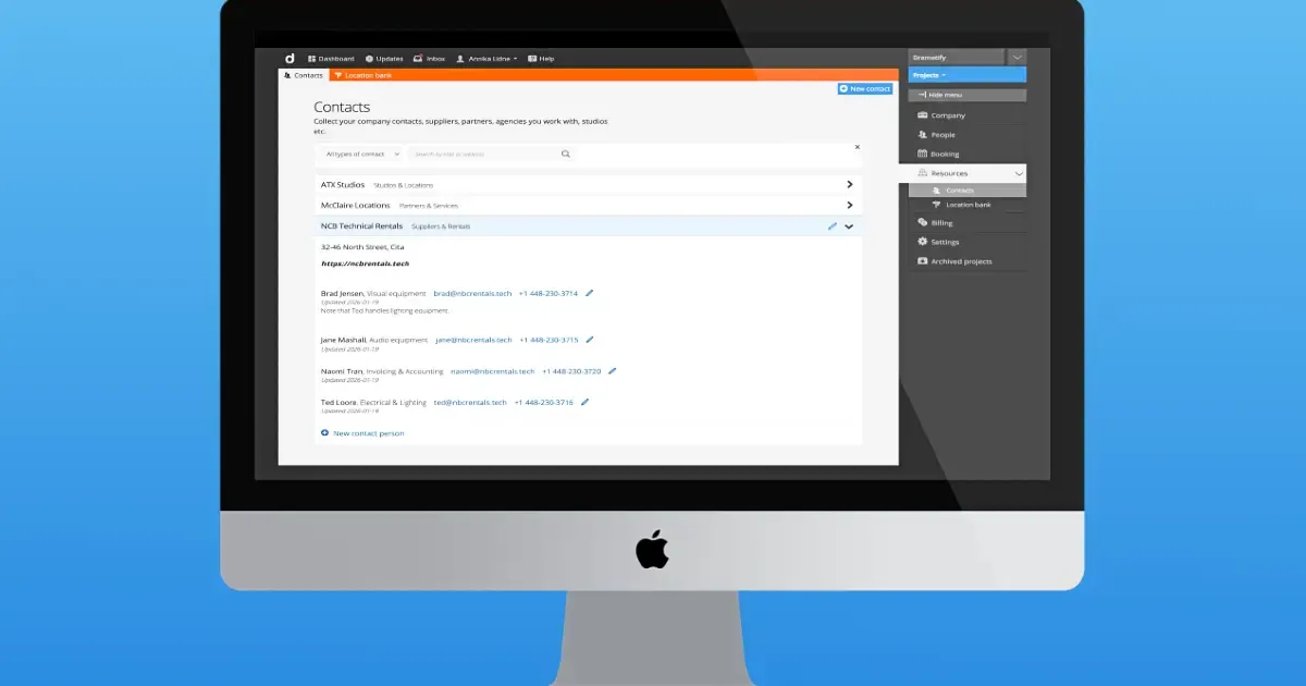 Meet the contact manager – built for how productions actually work