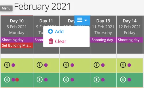 Crew scheduling - bulk edit day-range