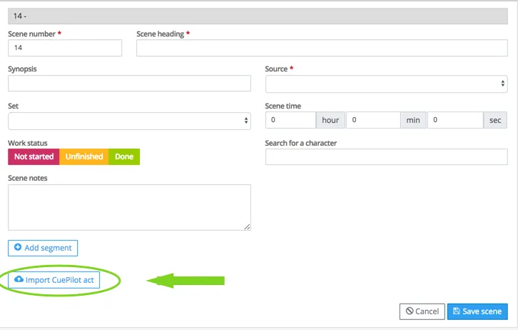 Import a single CuePilot act