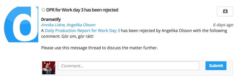 DPR: Rejected Message