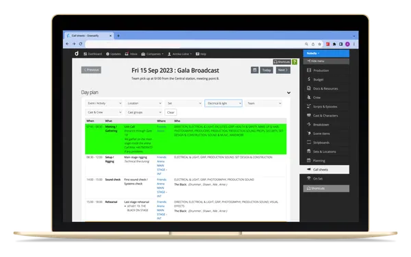 Daily Production Schedules Just Got a Facelift: Introducing Dramatify’s New Day Planner