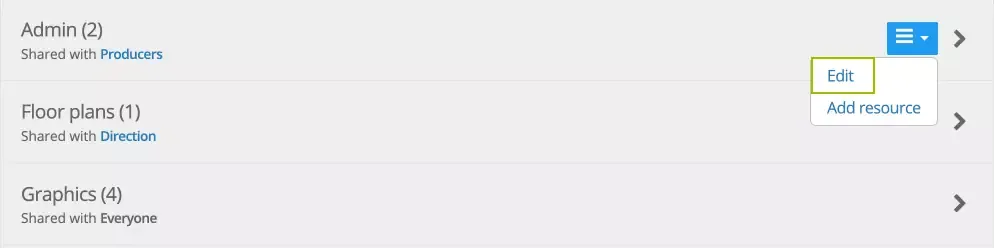 Edit and change infor and access to folders.