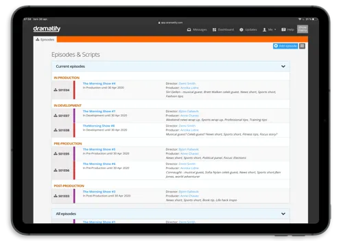 Episode management in Dramatify