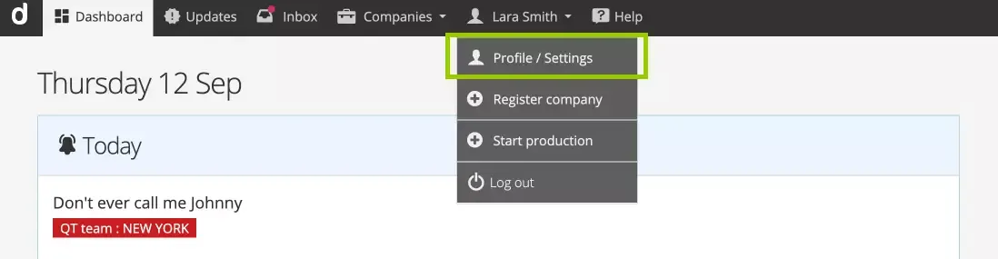 Go to the profile settings to copy the SPX Graphics personal token