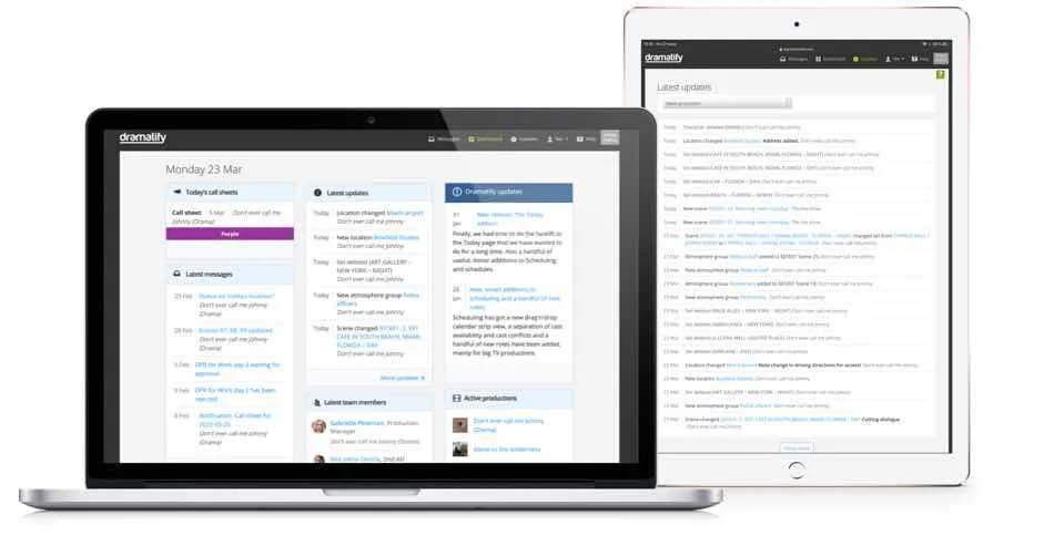Brand new Update section with dashboard box