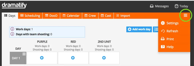 Planning-Settings
