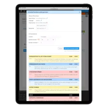 AI rundown outline generator in Dramatify
