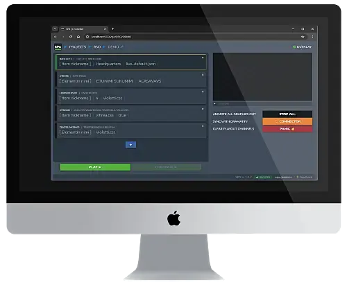 SPX Graphics integration for live graphics workflow