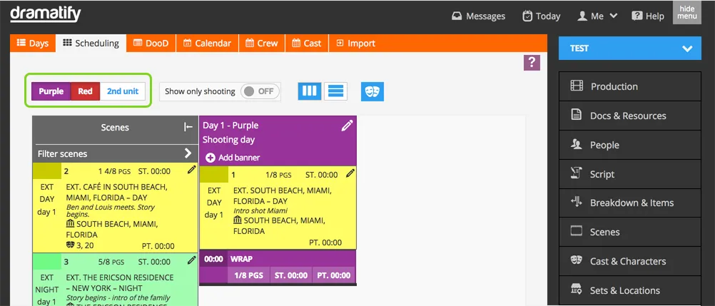 Scheduling - hide teams