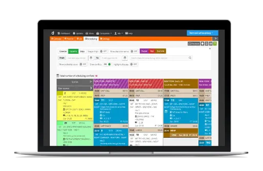 Shooting scheduling - column view