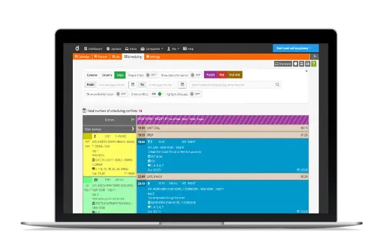 Shooting scheduling - strip view