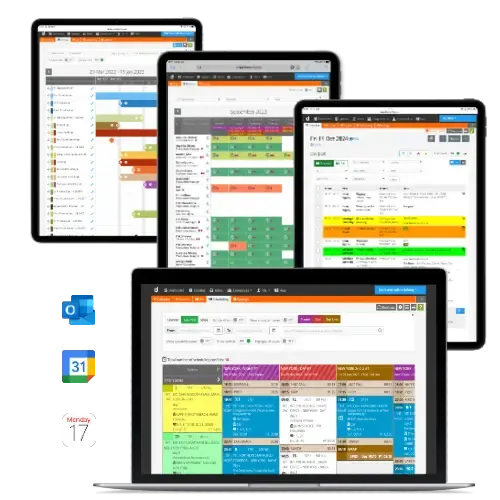 Production scheduling suite in children's TV production software supporting children's content production with timelines, crew and daily planning