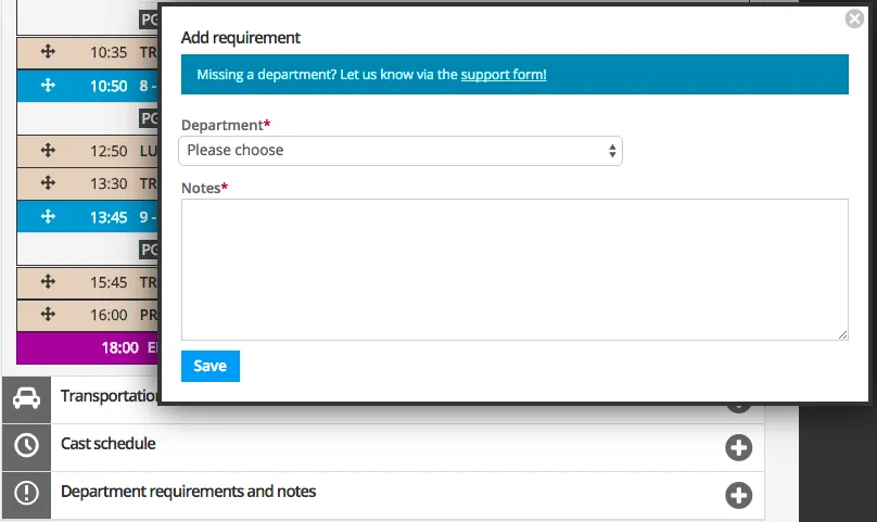 Adding requirements