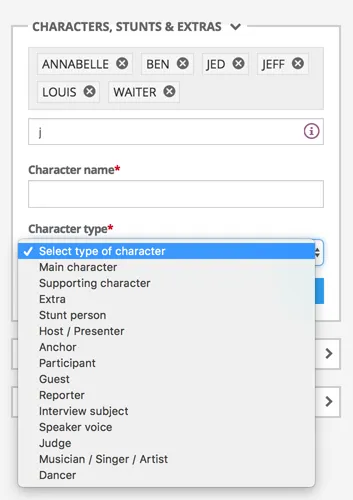 Adding a new character during breakdown