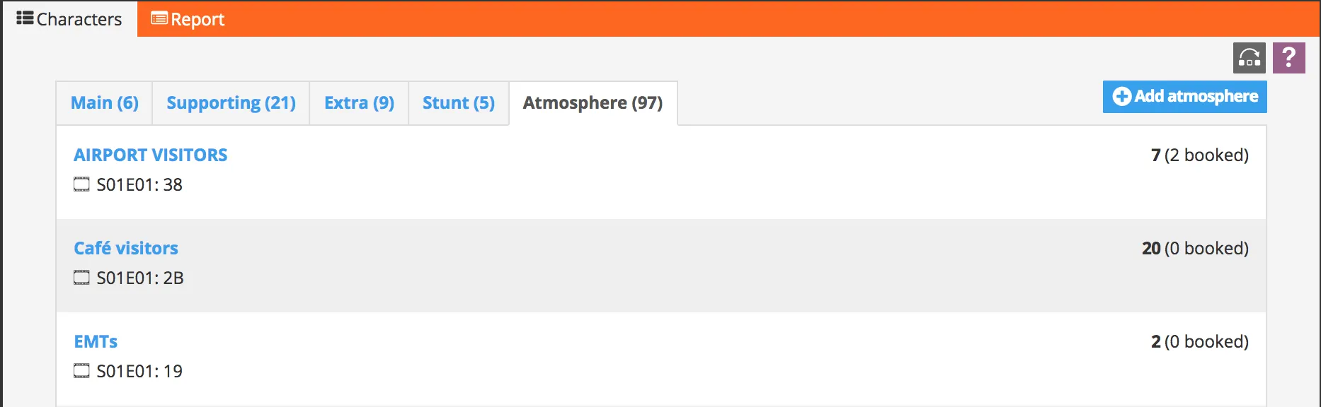 Atmosphere cast list