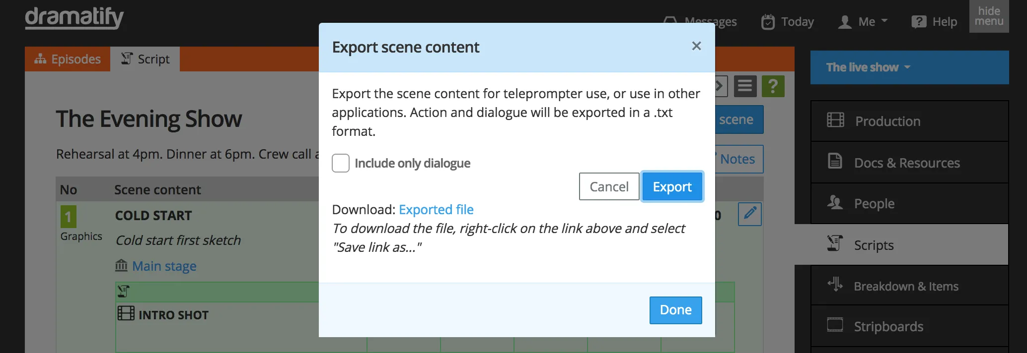 Copy / duplicate a scene - live/studio script