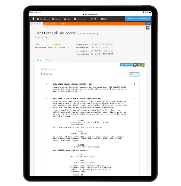 Screenplays in Dramatify