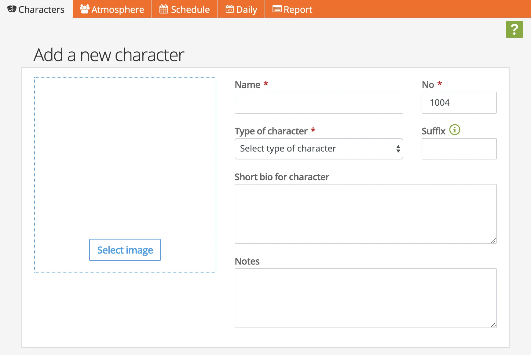 Adding characters to your production