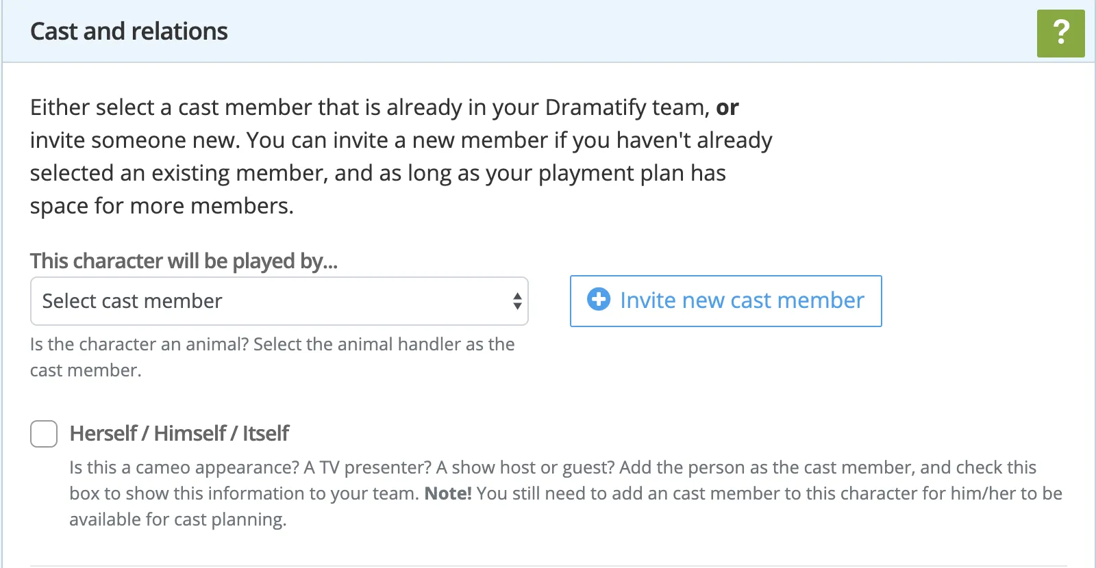 Add cast member