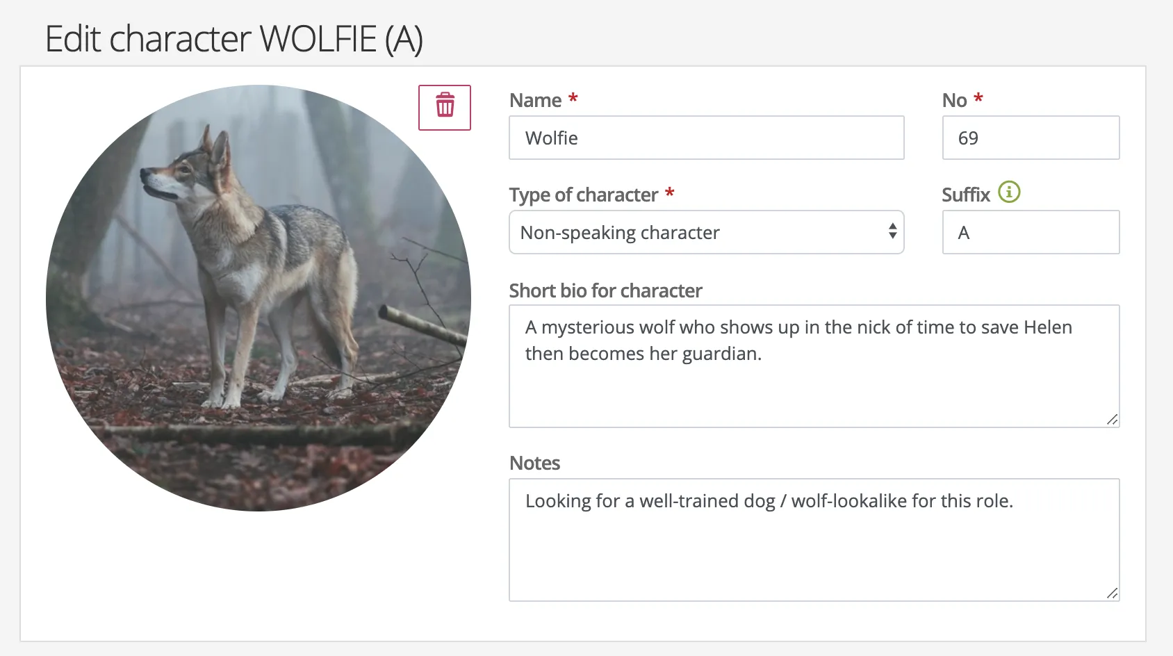 Adding an animal as a character in Dramatify