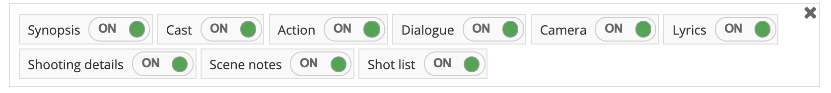 Personalise your rundown for TV, entertainment, current affairs, shows with show/hide