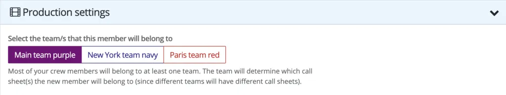 Select team on the edit crew page.
