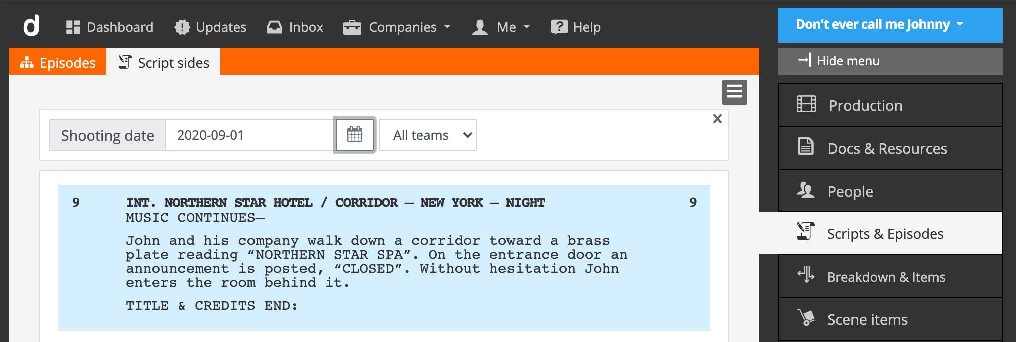Creating Script Sides in Dramatify