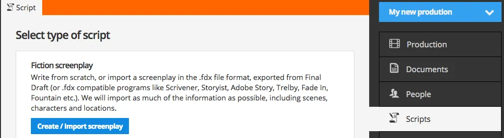 Select script type