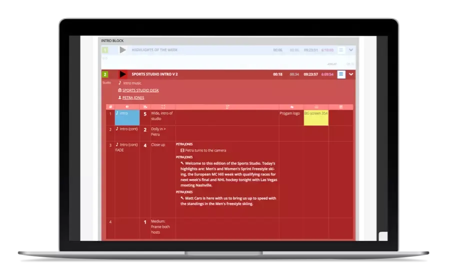 The Dramatify rundown tool allows for an all-digital, paperless workflow working from anywhere.