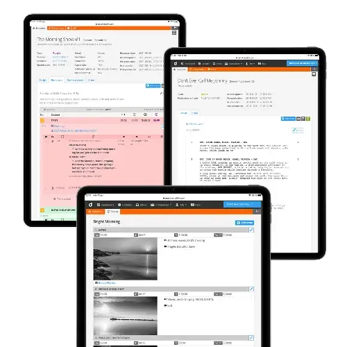 Documentary production software with three script formats for factual production workflow